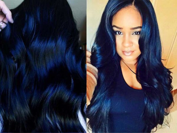 blue over dark hair